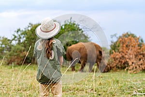 Little girl on safari