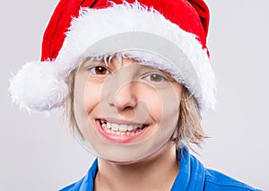 Little girl in santa hat