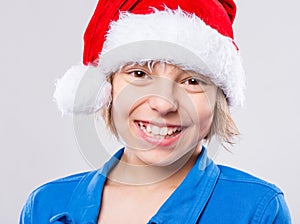 Little girl in santa hat