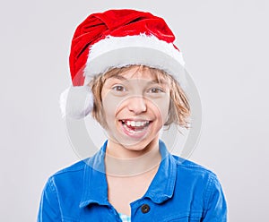 Little girl in santa hat