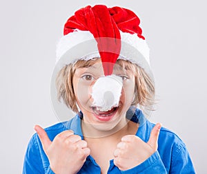 Little girl in santa hat