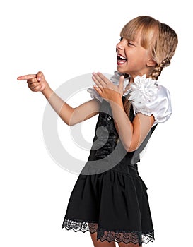 Little girl in school uniform