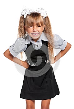 Little girl in school uniform