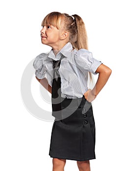 Little girl in school uniform