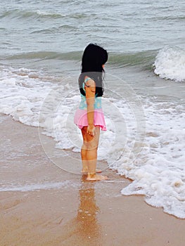 Little girl at sea