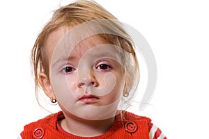 Little girl with a severe flu photo