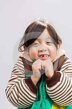 Little Girl Shivering Background / Little Girl Shivering / Little Girl Shivering, Studio Isolated Background