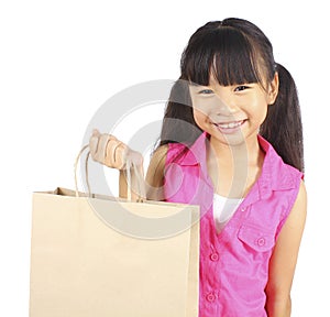 Little girl with shopping bags