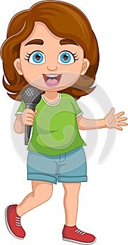 little girl singing cartoon