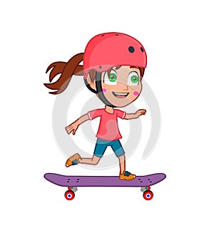 little girl skateboarding