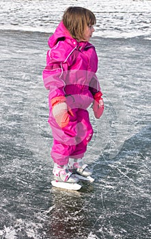 Little girl on skates