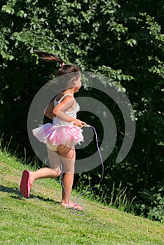 Little Girl Skipping