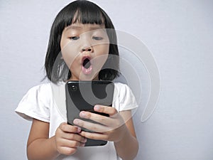 Little Girl With Smart Phone Gadget