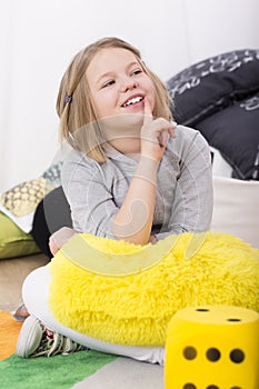 Little girl smiling at teacher