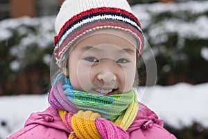 Little girl in snow