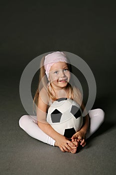 Little Girl With Soccer Ball