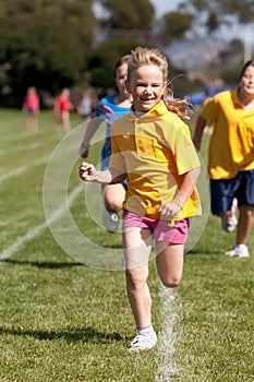 Little girl in sports race