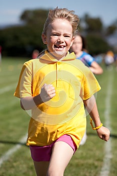 Little girl in sports race