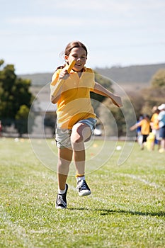 Little girl in sports race