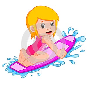 Little Girl on a Surfboard