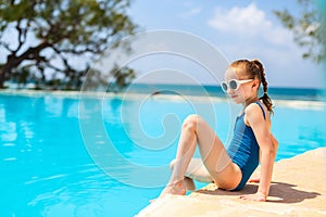 Little girl in swimming pool