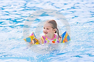 Little girl in swimming pool