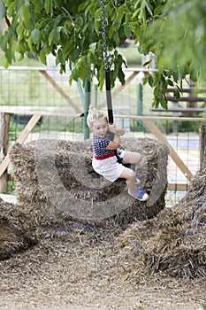 Little girl swinging