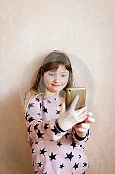 Little girl take a selfie