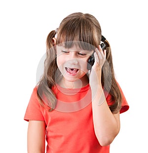 Little girl talking on the phone