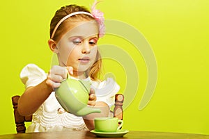 Little girl at tea party