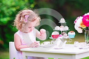 Little girl at tea party