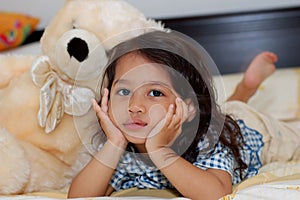 Little Girl and Teddy Bear