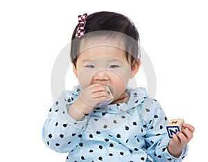 Little girl with teething