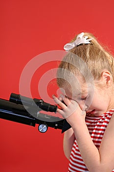 Little girl telescope