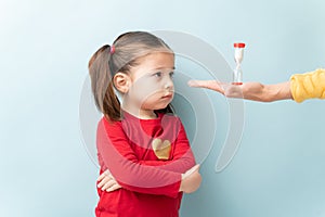 Little girl in timeout photo