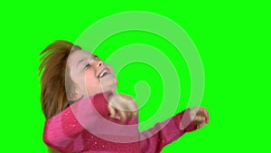 Little girl tossing her hair slow motion