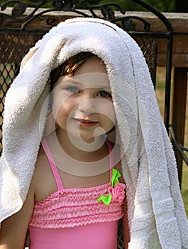 Little girl with towel