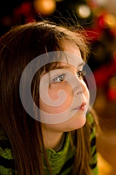 Little Girl waiting for christmas.