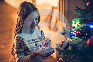 Little girl waiting for Christmas