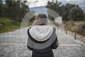 Little Girl Walking Alone