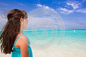 Little girl watching the sea