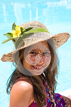 Little girl wearing a hat