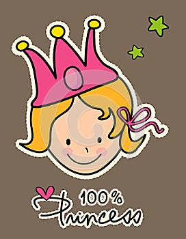 Little girl wearing a pink crown