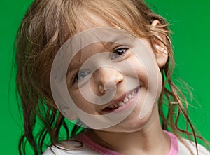 Little girl with wet hair