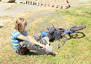 Little girl in wet pants