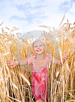 Little girl in a wheat field