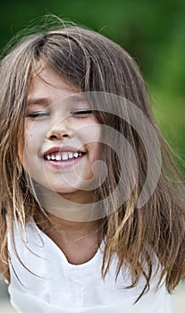 Little girl in white dress