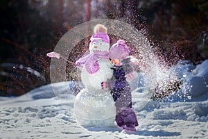 Little girl winter fun