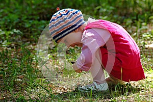 Little girl in wood