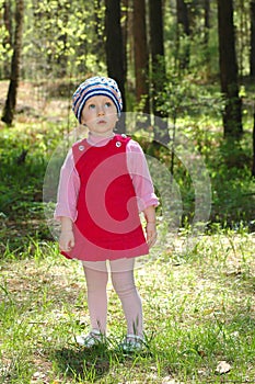 Little girl in woods